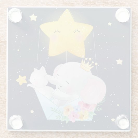 Elephant und Kitten Glass Untersetzer (Rückseite)