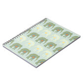 Elephant und Mandala in Light Green Notizblock (Linke Seite)