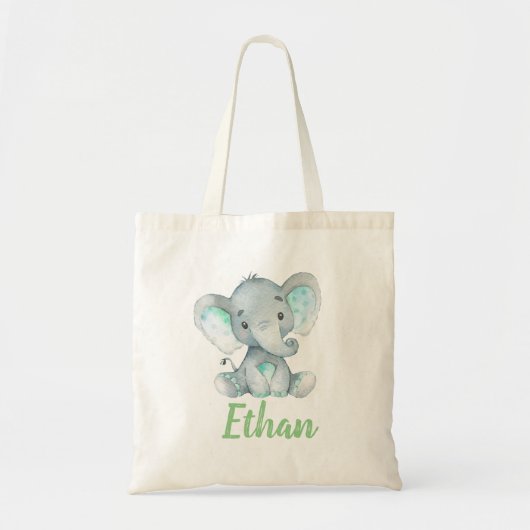 Elephant und Name Drucktasche Tragetasche (Vorne)