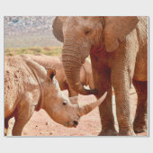 ELEPHANT UND RHINO MÖGEN SICH NICHT. GESCHENKPAPIER (Flach)