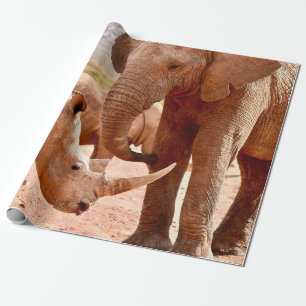 ELEPHANT UND RHINO MÖGEN SICH NICHT. GESCHENKPAPIER