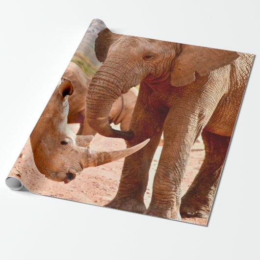 ELEPHANT UND RHINO MÖGEN SICH NICHT. GESCHENKPAPIER (Ungerollt)