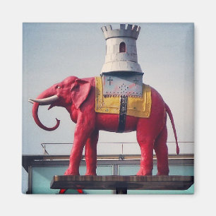 Elephant und Schloss Magnet