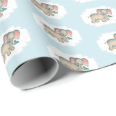 Elephant und The Bluebird Illustration auf blau Geschenkpapier (Rolleneckpunkt)