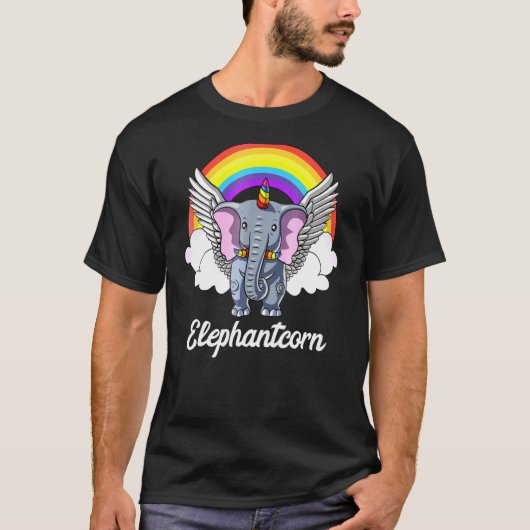 Elephant Unicorn Magical Elephantcorn Rainbow T-Shirt (Vorderseite)