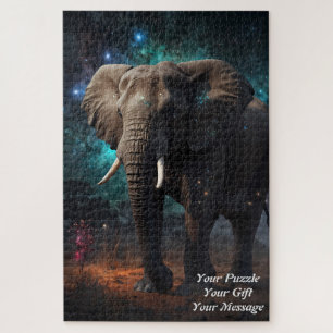 Elephant unter einem Sternenhimmel Puzzle