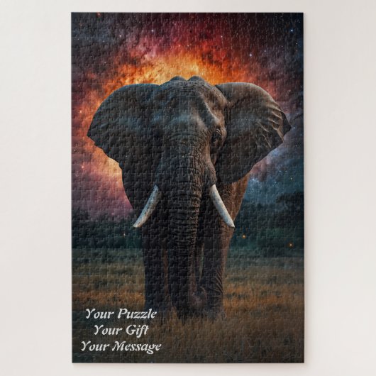 Elephant unter einem Sternenhimmel Puzzle (Vertikal)