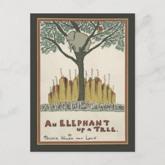 Elephant up a Tree Postkarte