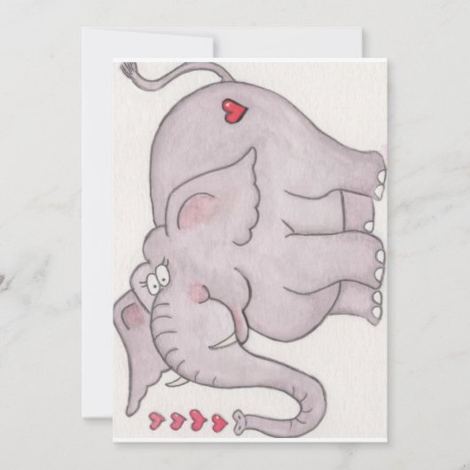 Elephant Valentine Feiertagskarte (Vorderseite)