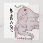 Elephant Valentine Feiertagskarte (Vorne/Hinten)