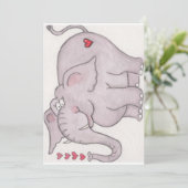Elephant Valentine Feiertagskarte (Stehend Vorderseite)