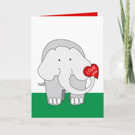 Elephant Valentine Karte
