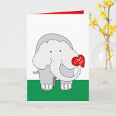 Elephant Valentine Karte (Gelbe Blume)