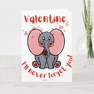 Elephant Valentine's Day Card Karte