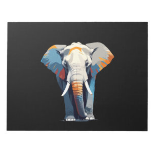 Elephant Vector Art mit lebhaften Farben Notizblock