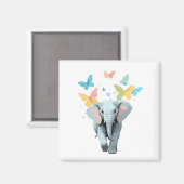 Elephant Vector Painting Adorable Fun Animal Play Magnet (Vorderseite/Rückseite)