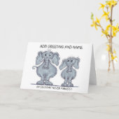 Elephant vergisst nie Karte (Gelbe Blume)