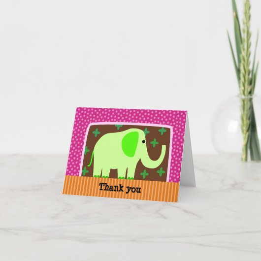 Elephant Vielen Dank Dankeskarte (Vorderseite)