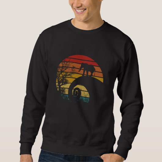 Elephant Vintag 60er 70er Elephant Lover Sweatshirt (Vorderseite)