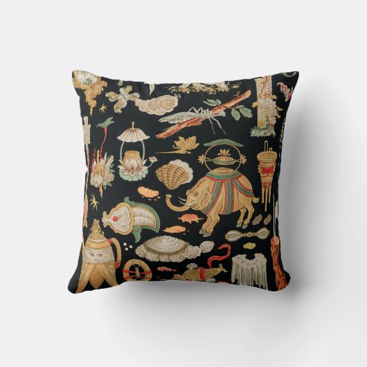 Elephant Vintag Black Red Kissen (Rückseite)