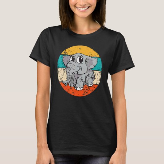 Elephant Vintag Retro T-Shirt (Vorderseite)