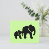 Elephant Vintage Holzgravur Postkarte (Stehend Vorderseite)
