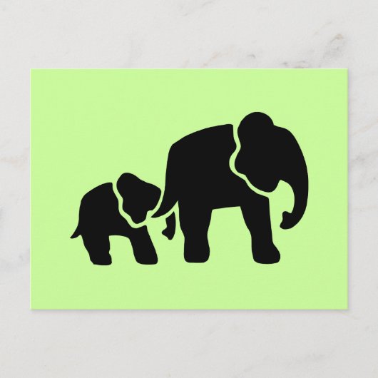 Elephant Vintage Holzgravur Postkarte (Vorderseite)