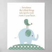 Elephant Vogel Kinderzimmer Art Poster (Vorne)