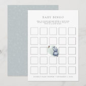 Elephant w Schmetterling Baby Dusche Bingo Spielka Einladung (Vorne/Hinten)
