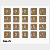 Elephant Walk Monogram Cheetah ID390 Quadratischer Aufkleber (Blatt)