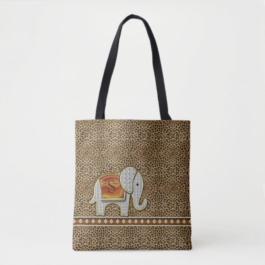 Elephant Walk Monogram Cheetah ID390 Tasche (Vorderseite)