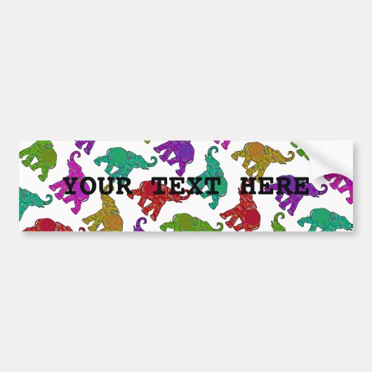 Elephant Walk Muster Fliesen Design Autoaufkleber (Vorne)