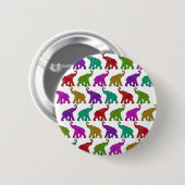 Elephant Walk Muster Fliesen Design Button (Vorne & Hinten)
