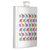 Elephant Walk Muster Fliesen Design Flachmann (Rechts)