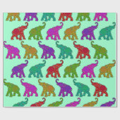 Elephant Walk Muster Fliesen Design Geschenkpapier (Flach)