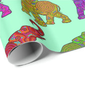 Elephant Walk Muster Fliesen Design Geschenkpapier (Rolleneckpunkt)