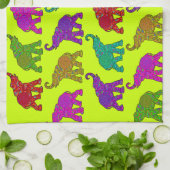 Elephant Walk Muster Fliesen Design Geschirrtuch (Gefaltet)