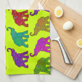 Elephant Walk Muster Fliesen Design Geschirrtuch (Viertel Falte)