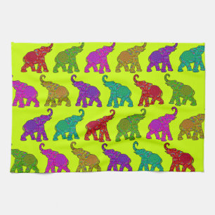 Elephant Walk Muster Fliesen Design Geschirrtuch