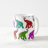Elephant Walk Muster Fliesen Design Kaffeetasse (VorderseiteRechts)