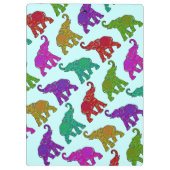 Elephant Walk Muster Fliesen Design Klemmbrett (Rückseite)