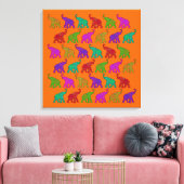 Elephant Walk Muster Fliesen Design Leinwanddruck (Insitu (Wohnzimmer))