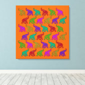 Elephant Walk Muster Fliesen Design Leinwanddruck (Insitu (Holzboden))