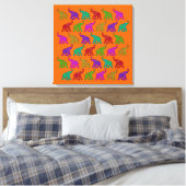 Elephant Walk Muster Fliesen Design Leinwanddruck (Insitu (Schlafzimmer))