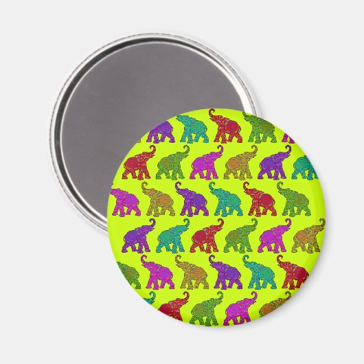 Elephant Walk Muster Fliesen Design Magnet (Vorderseite/Rückseite)