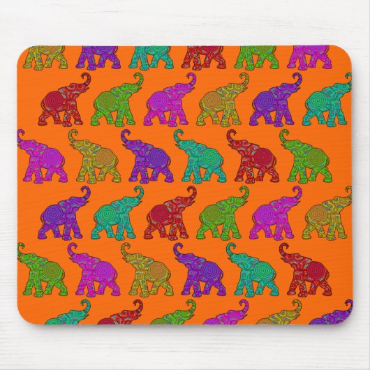 Elephant Walk Muster Fliesen Design Mousepad (Vorne)