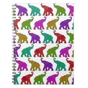 Elephant Walk Muster Fliesen Design Notizblock