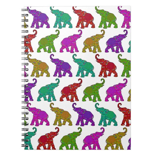 Elephant Walk Muster Fliesen Design Notizblock (Vorderseite)