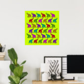Elephant Walk Muster Fliesen Design Poster (Heimbüro)