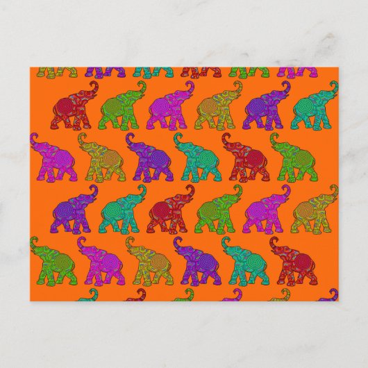 Elephant Walk Muster Fliesen Design Postkarte (Vorderseite)